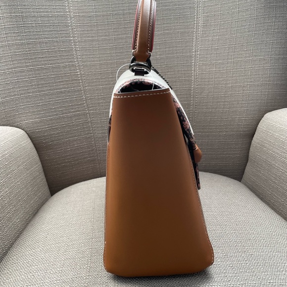 COACH COURIER CARRYALL IN COLORBLOCK LEATHER WITH SNAKESKIN DETAIL - Picture 7 of 16